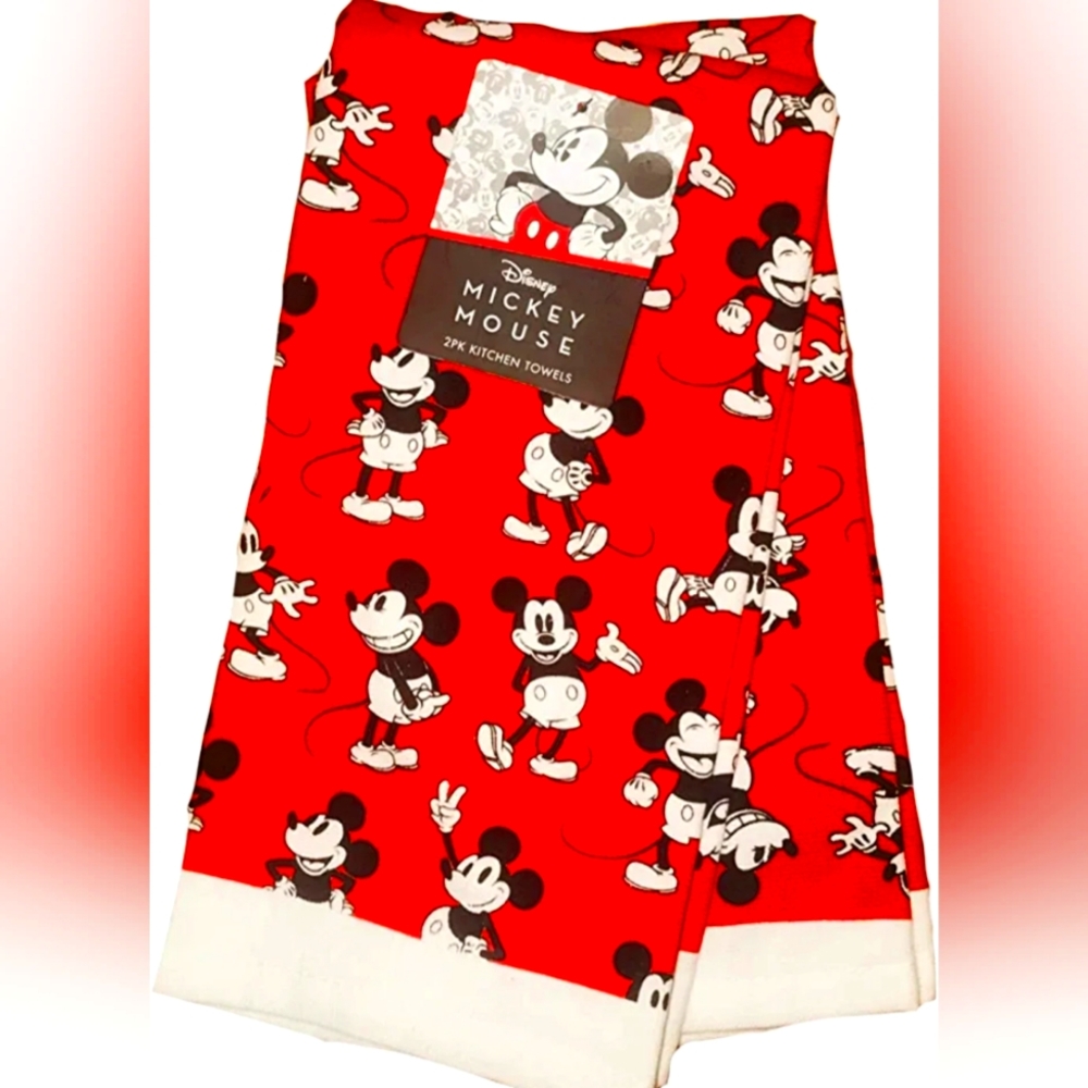 Mickey Mouse 2 PK Kitchen Towels NWT